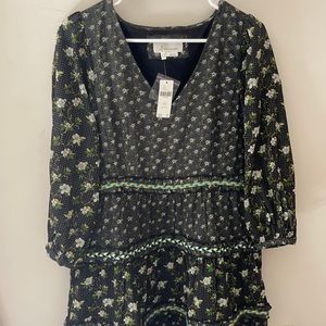 Petite Anthropologie Navy Floral Dress w/pockets!
